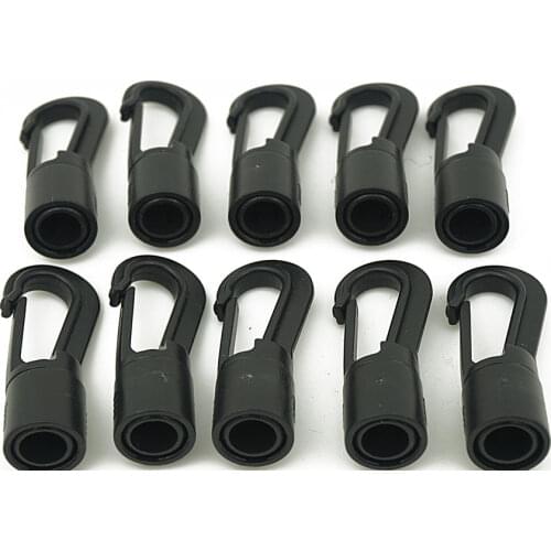 10PCS/Lot Shock Cord End Hooks Bungee Cords Plastic Bags Clips Hanging for Kayak Boat
