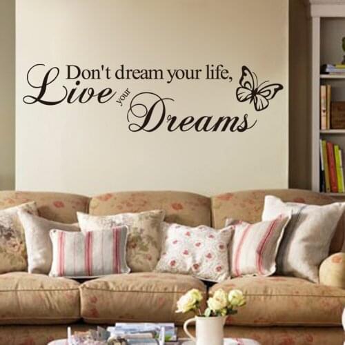 Creative home living room motto Wall Sticker Home room family dream decals tattoo Transfer Art Decor Vinyl dream Wall mural