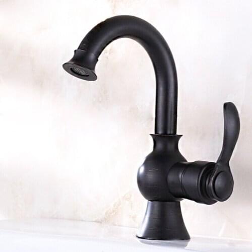 L16109 High Quality Black Color Hot and Cold Water Brass Basin Tap