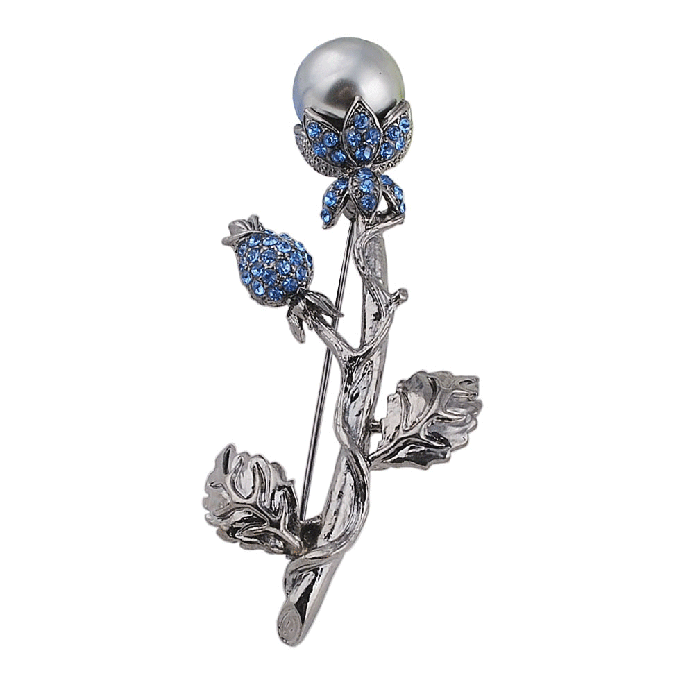 Hot Sale Fashion Women Elegant Beaded Nice Jewelry Black Plated Simulated Pearl 'Tree' Brooch Wholesale