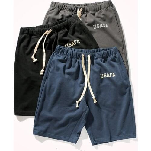 2021 Summer Printed Short Swaetpants Mens Running Casual Shorts Elastic Waist Drawstring Pure Cotton Sports Five-point Pants