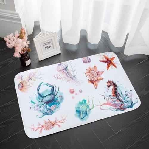 Bathroom floormat doormat waterproof door mats Seahorse foot pads thick sponge cartoon flannel non-slip