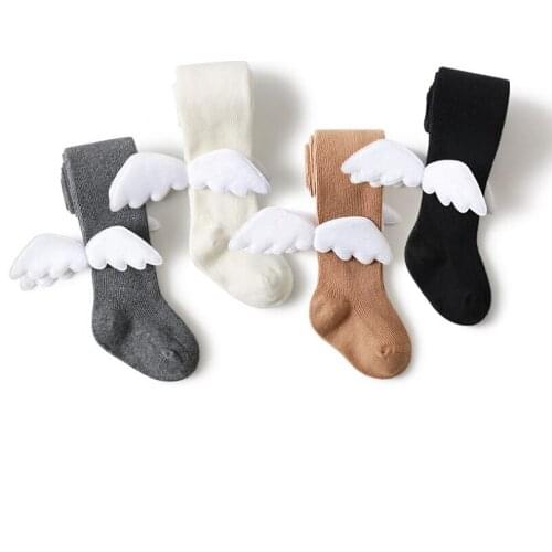 Cartoon wings design socks for girls cotton knitted pantyhose kids tights toddler girls stocking children legging chaussettes so