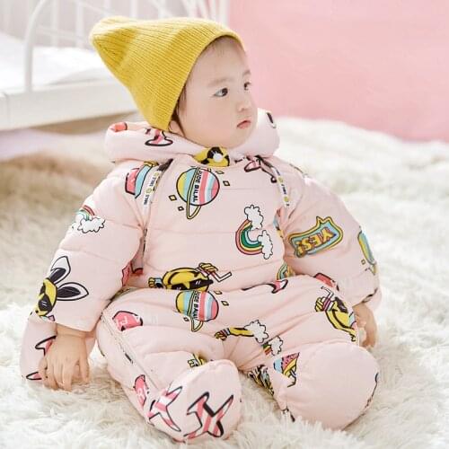 NEW Warm Overalls Winter Childrens Baby Duck Down Rompers Infant Boy Girl Thick Jumpsuit Baby Wear Kid Newborn Clothes