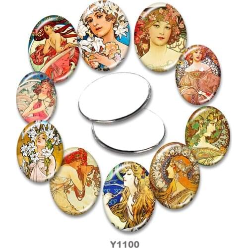 Girl Oval glass cabochon 13x18mm/18x25mm/30x40mm flat back Making findings TRY1100