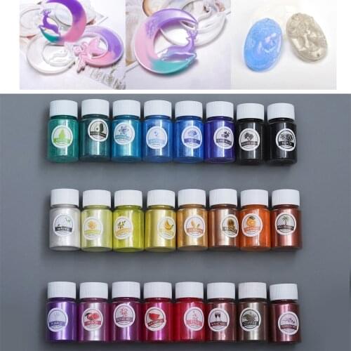 24 Color/10g DIY Handmade Pearlescent Mica Powder Epoxy Resin Dye Pearl Pigment Resin Glue Material For DIY Silicone Mold Making
