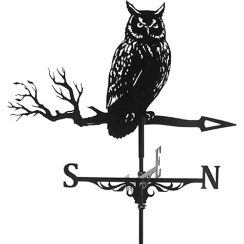 Practical Owl Weathervane Fence Mount Weather Vane Decor Crafts Ornament