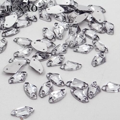 8*15mm 500pcs Clear Crystals Sew On Rhinestone Flatback Acrylic Gems Fancy Strass Ax Shape Crystal Stones for Clothes Dress