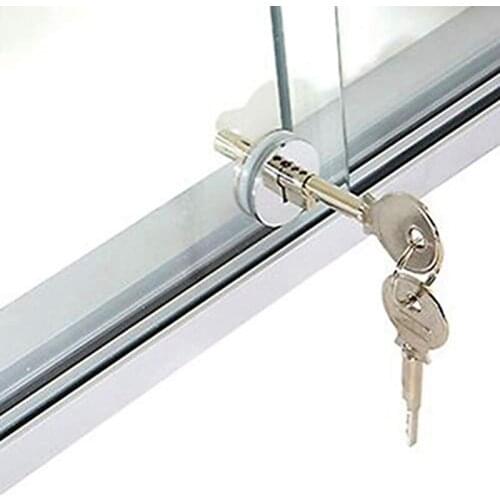 Sliding Glass Cabinet Lock Jewelry Shopping Malls Showcase Display Cabinet Locks Silver Verrou De Porte extérieur Inox