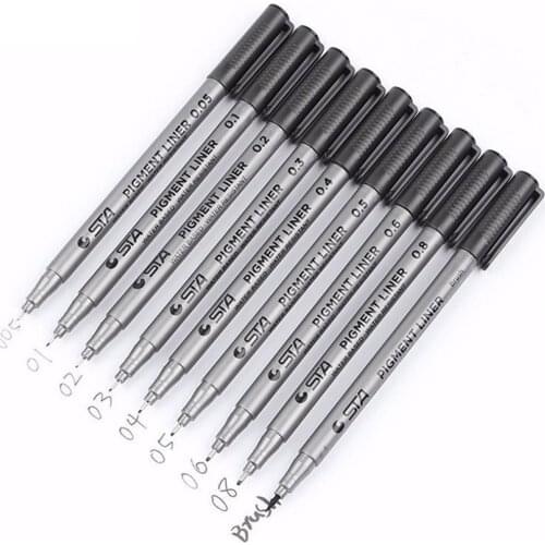 Hand-Painted Pen Drawing Needle Pen Waterproof Fade Comic Hook Line Pen Sketch Pen Drawing Waterproof Art Supplies