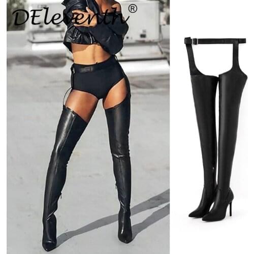 APE chap boots high heels sexy over-the-knee boots pants boots all-in-one boots womens boots large size 43 thigh high boots