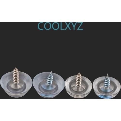 Silicone pad transparent soft feet nail furniture foot nail anti-slip mat soft oak concave gasket With screws17mm 20mm 10PCS