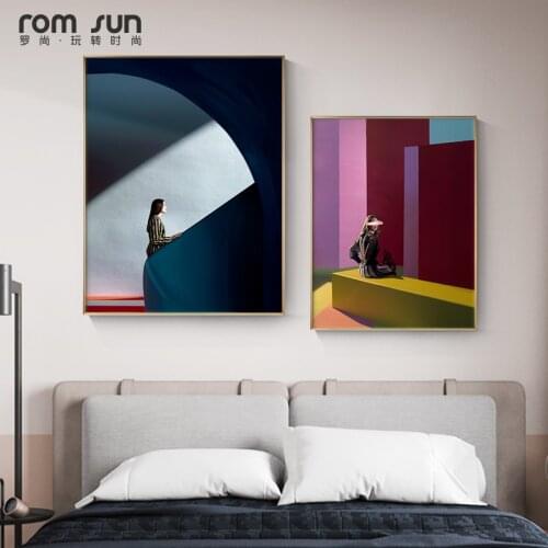 Modern Minimalist style architectural art Canvas Painting Posters and Print home decor Wall Art Pictures For Living Room Bedroom