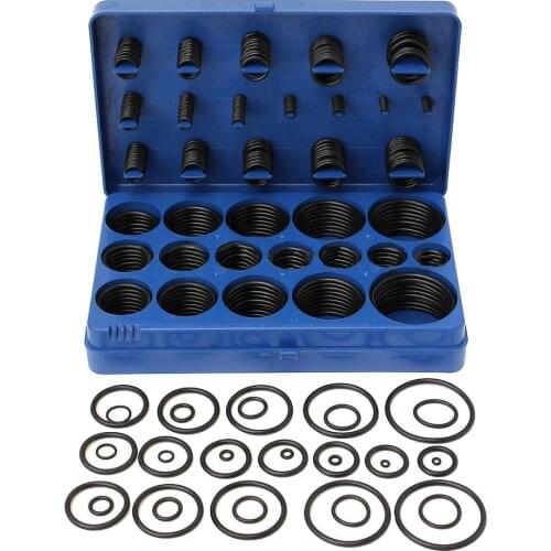 High Quality Standard Kit 419 Pieces O-Ring Black Rubber Ring Gasket 32 Sizes With Case 3-50 mm Professional Industry Gasket