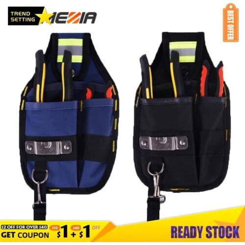 LAMEZIA High Quality Oxford Cloth Toolbag Thicken Design Wear Toolkit Waterproof Electrician Wide Tools Bag Belt Holder Pockets