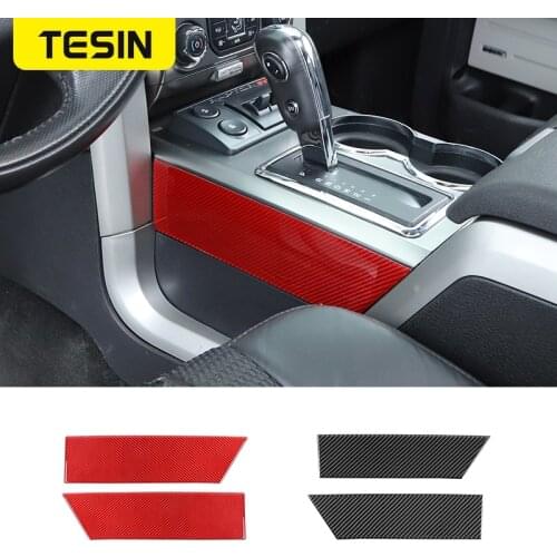 TESIN Car Stickers for F150 Raptor Car Gear Side Decorative Sticker for Ford F150 Raptor 2009-2014 Carbon Fiber Car Accessories