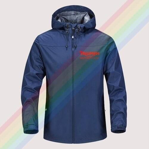Triumph Motorcycles Printed autumn winter sailing hiking Outdoor Hooded Windproof Jacket Men Top Quality Soft Asian size