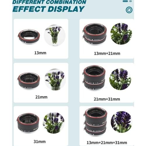 Red Metal Auto Focus Macro Extension Tube Ring for Canon 600D 550D 200D 800D