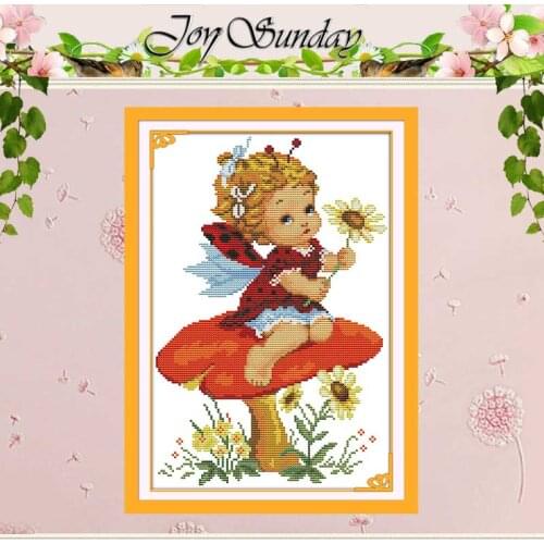 The Mushroom Girls Patterns Counted Cross Stitch 11CT 14CT Cross Stitch Set Wholesale Cross-stitch Kit Embroidery Needlework