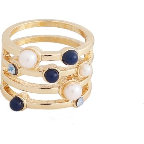 2020 New Fashion personality texture exquisite natural stone inlaid ring for women