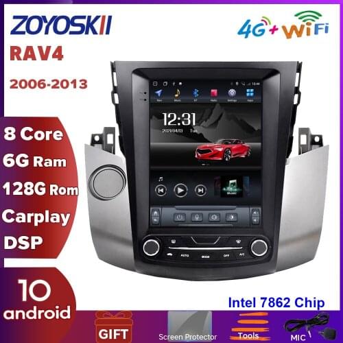 ZOYOSKII Android 9.0 os 10.4 inch vertical screen car gps multimedia radio bluetooth for toyota rav4 2009-2013 carplay option