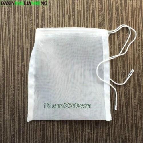 10pcs/lot 15x20cm 100/120/160mesh 150/120/96microns Fruit juice Coffee Wine nylon liquid filter bags Food grade mesh Filter Bag