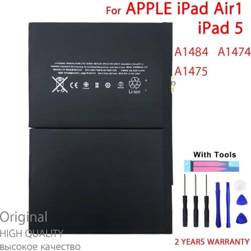 100% New High quality A1484 Battery For iPad 5 Air iPad5 A1474 A1475 8827mAh Tablet Batteries With Tools+With Tracking Number