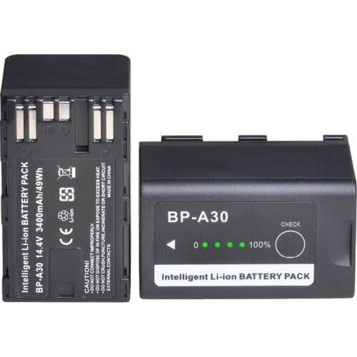 2 Pcs BP-A30 BP A30 Battery for Canon BP-A65 BP-A90 BP-A60 US 0870C002 Battery EOS C200 PL C200B C220B C300 Mark II XF705 Camera