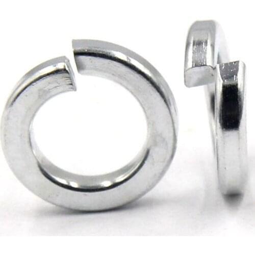100Pcs GB93 M3 M4 M5 M6 M10 M12 Carbon Steel Nickel Plated Spring Split Lock Washer Elastic Gasket