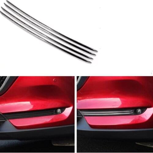 For Mazda CX-5 CX5 2018 2019 Accessories Car Front Fog Light Trim Strips decoration cover Exterior ABS Chromium Styling