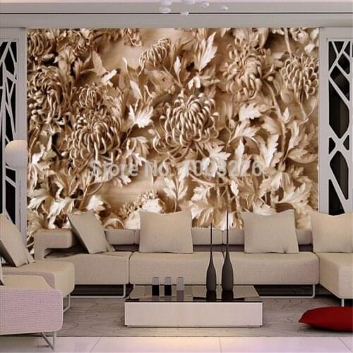 Beibehang Three-dimensional carvings petal wedding room background wall paper Customize papel de parede photo wallpaper roll