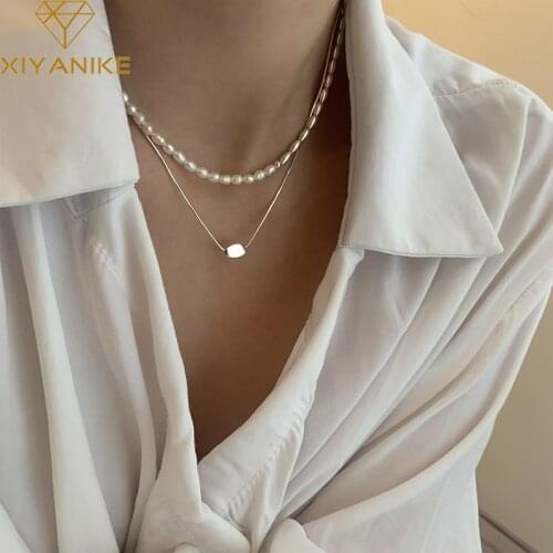 XIYANIKE 925 Sterling Silver Geometric Square Clavicle Chain Necklace For Women Charm Simple Jewelry Accessories Birthday Gifts