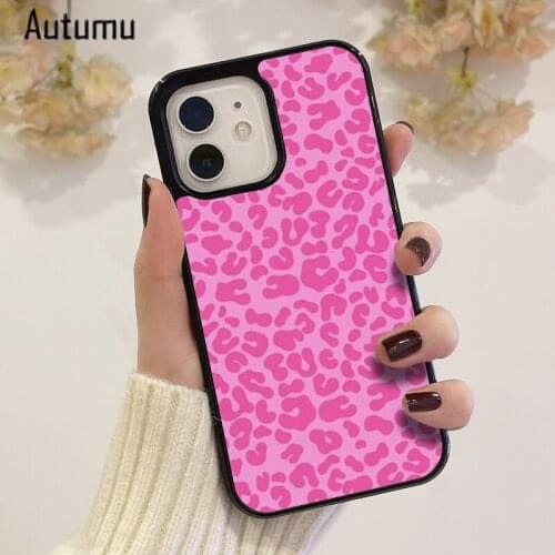 Phone Case for iPhone 12 mini X XS XR 11 Pro Max SE 2020 5 5s 6 6S 7 8 Plus Samsung Galaxy S8 S9 S10 S20 S21 Pink Leopard Cover