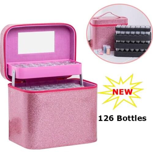 CHENYI New 126 Bottles Diamond Painting Accessories Diamonds Tool Box Organizer Bag Diamond Embroidery Cross Stitch Bead Tools
