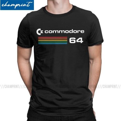 The Commodore 64 T Shirts for Men Fashion for Male T-Shirt C64 Amiga Retro Computer Geek Nerd Tee Shirt Plus Size Clothes