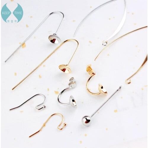 DIY copper jewelry accessories ear hook earrings earrings with homemade ear ring material pearl ear hook