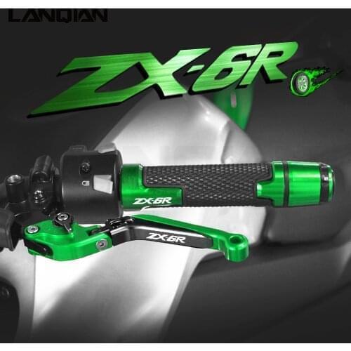 For Kawasaki ZX 636 ZX 6R Motorcycle Accessories Brake Clutch Levers Handlebar hand Grips Ends ZX636 2000-2004 ZX6R 2000-2016