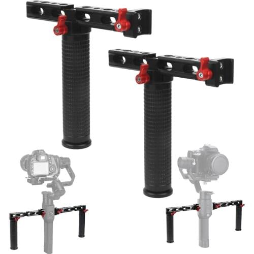 Dual Handle Grip w Magic Arm for DJI Ronin RS2 RSC2 Stabilizer Gimbal Extend Stand Side Handgrip Extension Mount Adapter Bracket