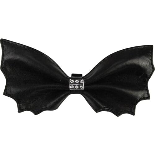 Bat Shape Real Leather Bow Tie Batman Cosplay Accessory Men Women Ties Sexy Punk Hero Hot Black Red Blue Neckwear Collar Bowtie