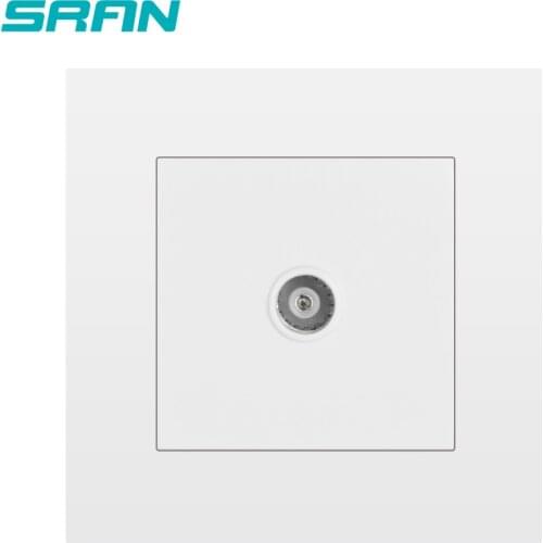 SRAN new TV interface socket home decoration wall TV signal access outlet 86mm*86mm Flame retardant PC panel white/black/gold