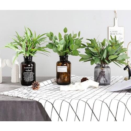 Artificial Plants Green Eucalyptus Leaf Grass Wedding Decoration Fake Plants Home Garden Decor Accessories Fake Greenry Leaves
