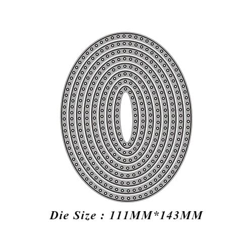 JMCRAFT 2021Ellipse Border Background #4 Metal Cutting Dies DIY Scrapbook Handmade Paper Craft Metal Steel Template Dies