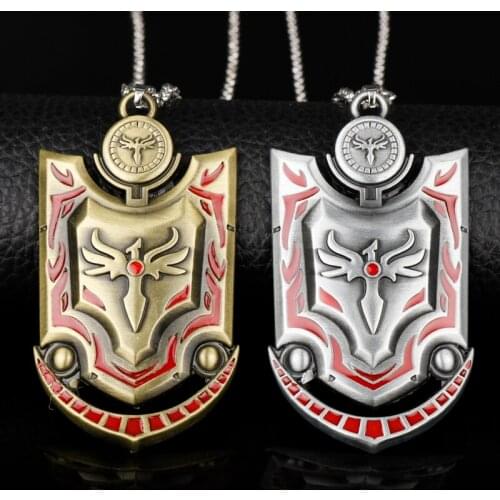 Hot Classic Game League Of Legend Leona Shield Pendant Necklace Men Cosplay Enamel Jewelry For Fans