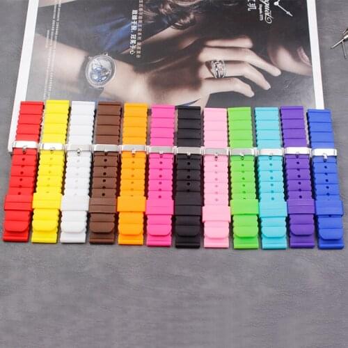 Mens 20mm soft silicone strap ladies outdoor sports and leisure waterproof strap buckle accessories