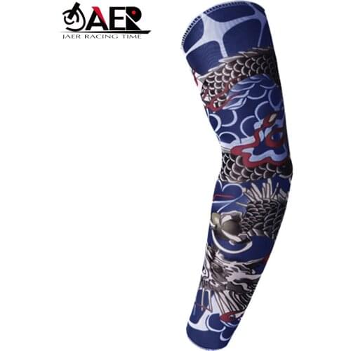 JAER 1x Motorcycle Arm Sleeve UV Protection 20+ 3D Printed Armwarmer MTB Bike Bicycle Sleeves Arm Warmer Golf Arm Sleeves