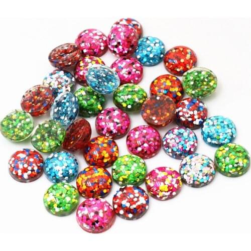 New Fashion 40pcs/lot 8mm 10mm 12mm Mix Colors Flat back Resin Cabochons Cameo