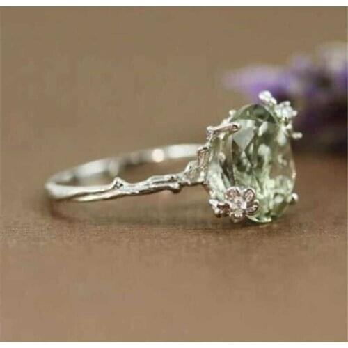 New womens fresh art branch closed Ring Engagement simple hand decoration size 6-10