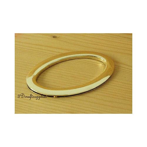 A pair 3 1/2 inch (Inner diameter) Light gold Oval metal purse handle P80