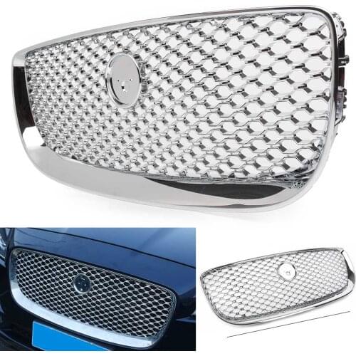 Car Front Center Grille Upper Mesh Radiator Grill For Jaguar XJ 2016 2017 2018 Chrome / Gloss Black