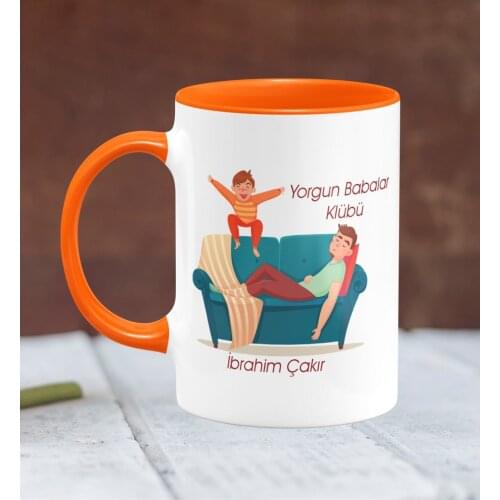 Personalized Fathers Day Themed Orange Mug Cup 21-365T